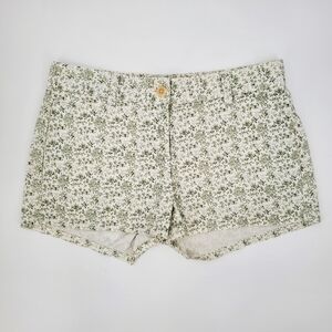J.Crew Women's Green White Floral Cotton Shorts